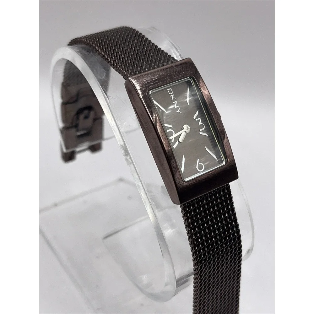 DKNY Women's Quartz Watch Mesh Metal Band‎ Brown NY-3808 New Battery